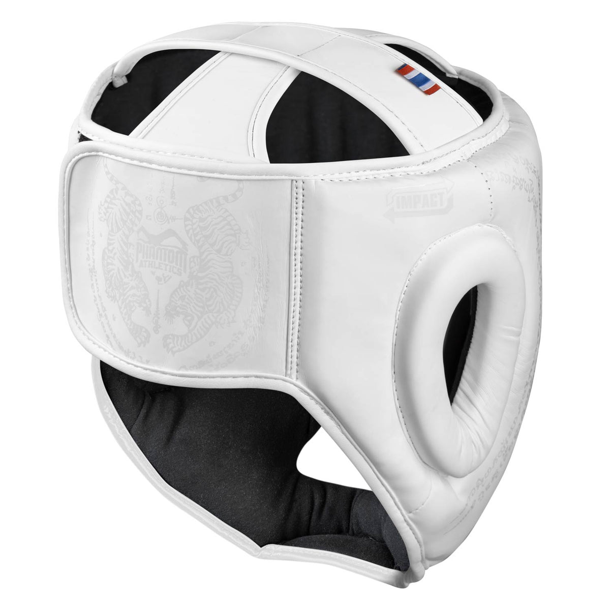 Hochwertiger Headguard von Phantom Athletics in Weiß – entwickelt für maximalen Schutz, perfekte Sicht und sicheren Sitz bei Kampfsporttraining.