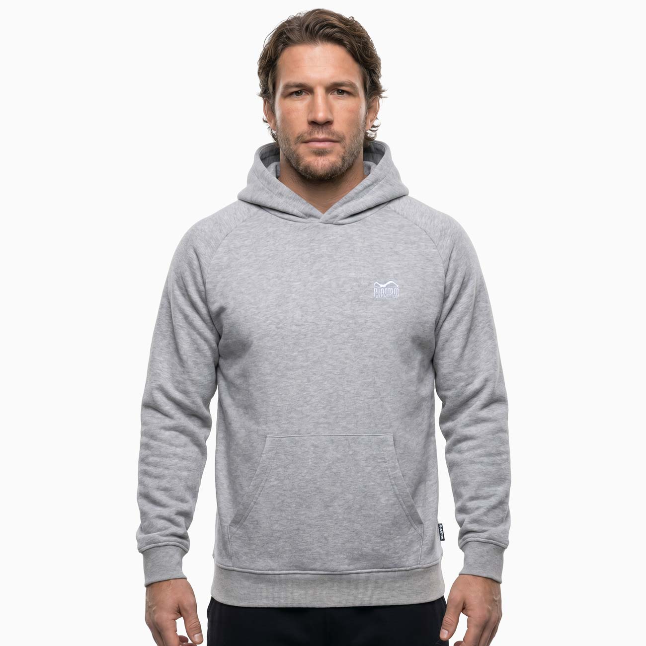 Der Phantom Athletics Hoodie Unit Gray bietet funktionalen Komfort und sportlichen Style für Kampfsportler im Alltag und Training. Das weiche Material sorgt für angenehme Wärme beim Warm-up, im Gym oder auf dem Weg zur nächsten MMA-, Box- oder Kickbox-Session.