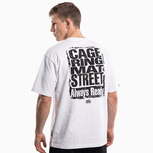 Oversize T-Shirt CAGE RING MAT STREET - Weiß