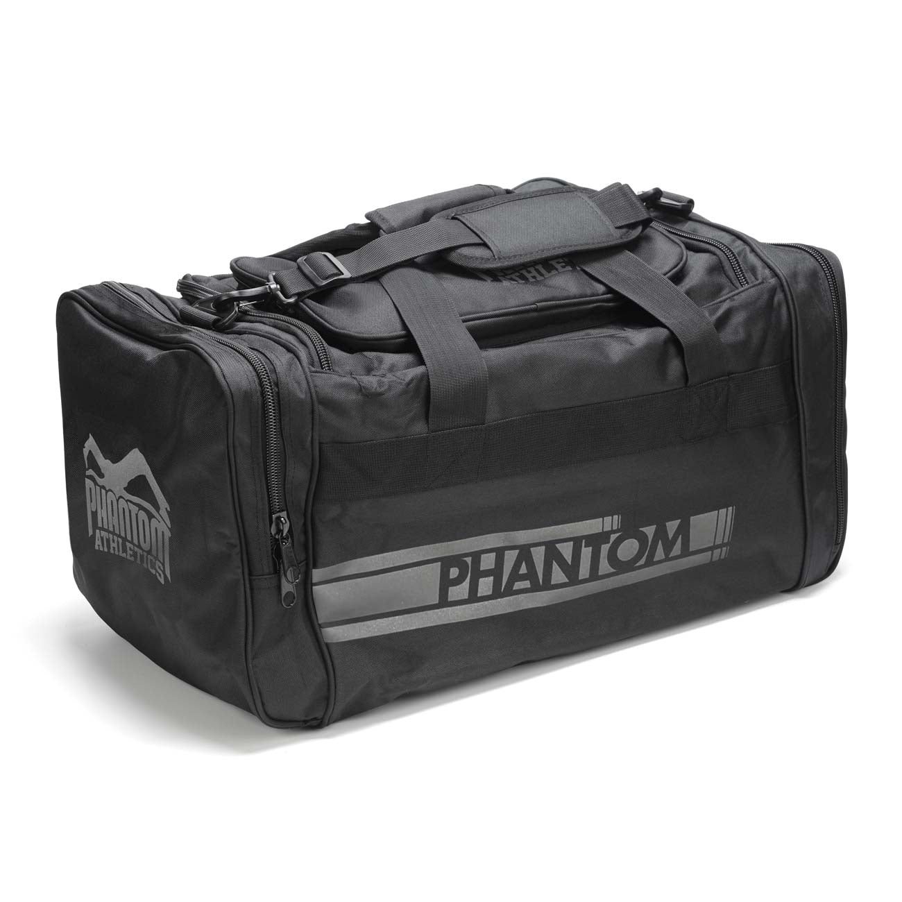 Phantom Athletics TEAM APEX Sporttasche in Schwarz/Grau – großzügige Trainingstasche für MMA, Boxen, Muay Thai oder Kickboxen mit viel Platz für Handschuhe, Schienbeinschoner und Trainingskleidung. Robustes 1000D-Nylon sorgt für Langlebigkeit und Alltagstauglichkeit. Perfekt für ambitionierte Kampfsportler, die regelmäßig trainieren und Equipment sicher transportieren wollen.