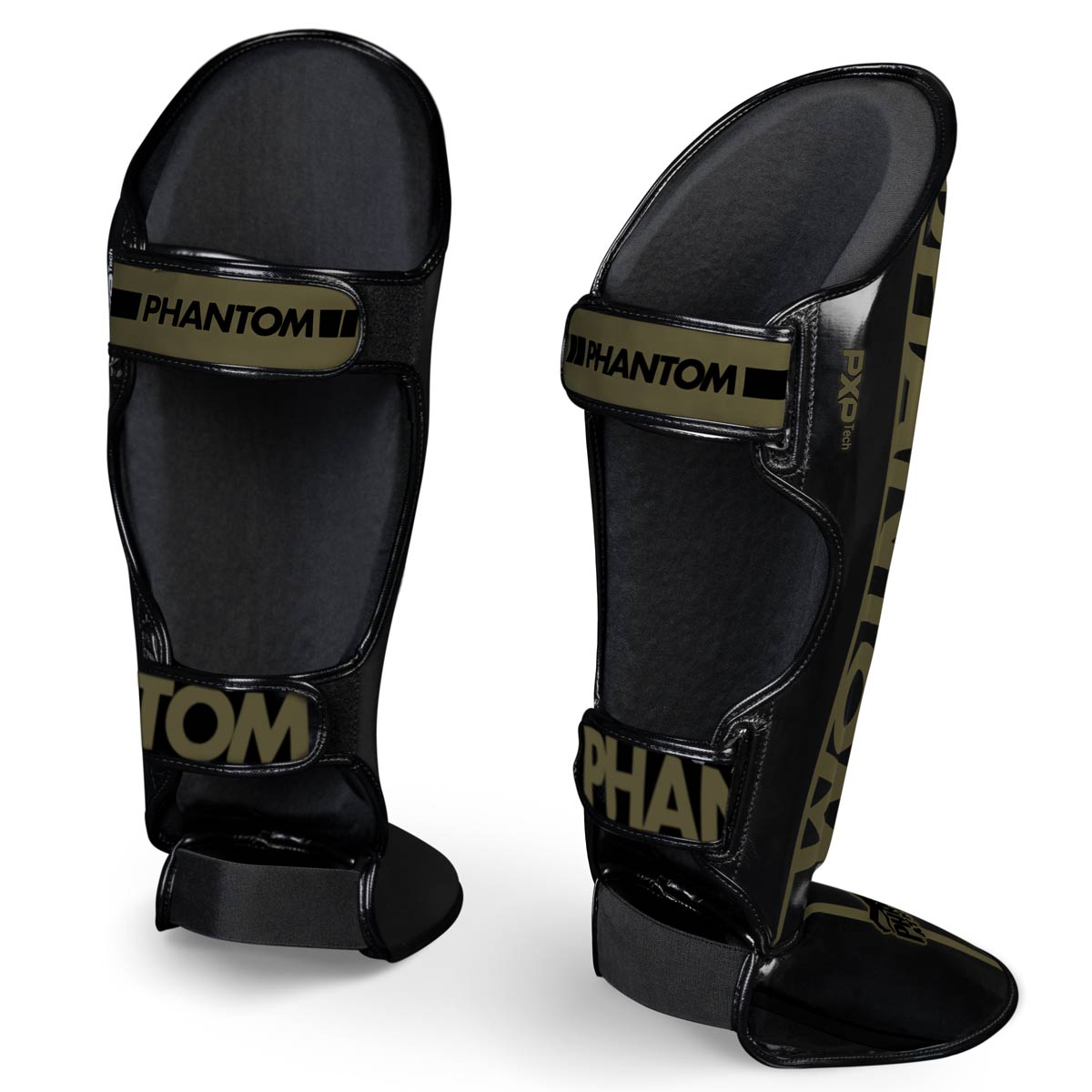 Strapazierfähige Schienbeinschützer Apex Striking Army von Phantom Athletics. Entwickelt für maximalen Schutz und Komfort bei intensiven Striking- und Grappling-Übungen.