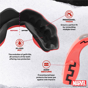 Zahnschutz mit Charakter: Der SafeJawz Deadpool Mouthguard schützt nicht nur deine Zähne, sondern verleiht deinem Look echten Wiedererkennungswert – mit optimalem Sitz und starkem Kieferschutz.