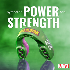 SafeJawz Mundschutz mit Marvel Hulk Motiv – vereint auffälliges Design mit starker Schutzfunktion. Perfekt für Sparring, Wettkampf oder Techniktraining im Kampfsport.
