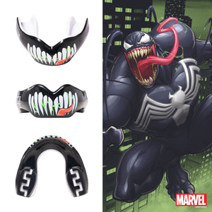 SafeJawz Venom Mundschutz für Zahnspangen – kombiniert stylisches Marvel-Design mit maximalem Kieferschutz. Ideal für Jugendliche und Erwachsene im intensiven Kampfsporttraining.