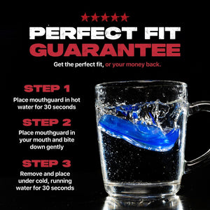 Safejawz Mundschutz – Ice Edition in Blau: Entwickelt für maximale Anpassung durch RemodelTech™ – du kannst ihn mehrfach neu formen, um die perfekte Passform zu erzielen. Ideal für regelmäßiges Training und Sparring.