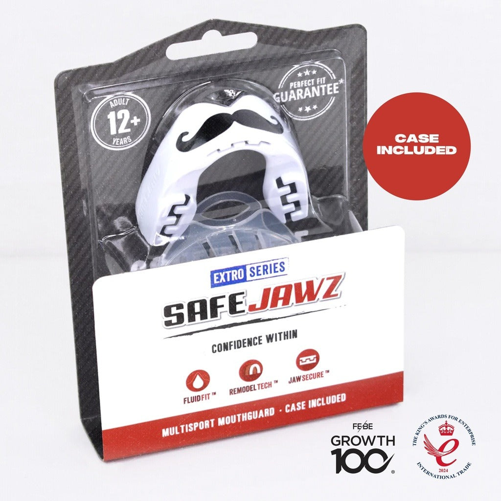 Safejawz Zahnschutz Extro Series kombiniert Funktionalität mit Design – schützt zuverlässig bei allen Kampfsportarten. Besonders beliebt im MMA, Kickboxen und Boxen für seinen festen Sitz und die auffällige Optik.