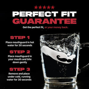 Individueller Zahnschutz von Safejawz im witzigen Moustache-Stil – für ambitionierte Kampfsportler mit Stil. Ideal für intensives Sparring und regelmäßiges Training in Boxen oder Brazilian Jiu-Jitsu.