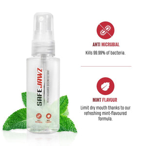 Hygienespray speziell entwickelt für die Pflege von Mundschutz im Kampfsport. Das Spray von Phantom Athletics bietet effektiven Schutz vor Bakterien – perfekt für den Einsatz nach intensiven MMA- oder Grappling-Einheiten.