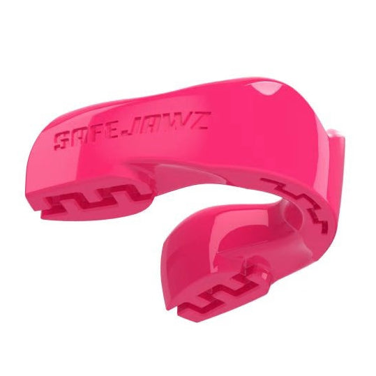 Zahnschutz von Safejawz in leuchtendem Pink – Intro Series: Ideal für Kampfsportarten wie MMA, Boxen, Kickboxen oder Muay Thai. Dank Fluid‑Fit™ und Jaw Secure™ sitzt der Mundschutz sicher und bequem – perfekt für Training und Sparring.