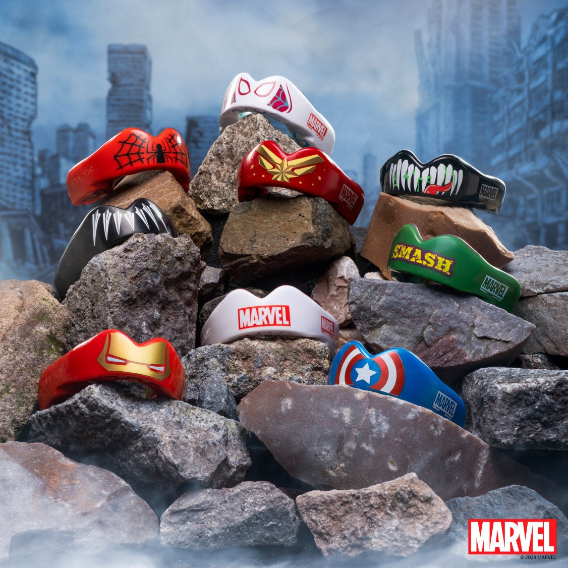 Der SAFEJAWZ Marvel Venom Mouthguard vereint stylisches Superhelden-Design mit robuster Funktionalität für MMA, Boxen und Kickboxen.