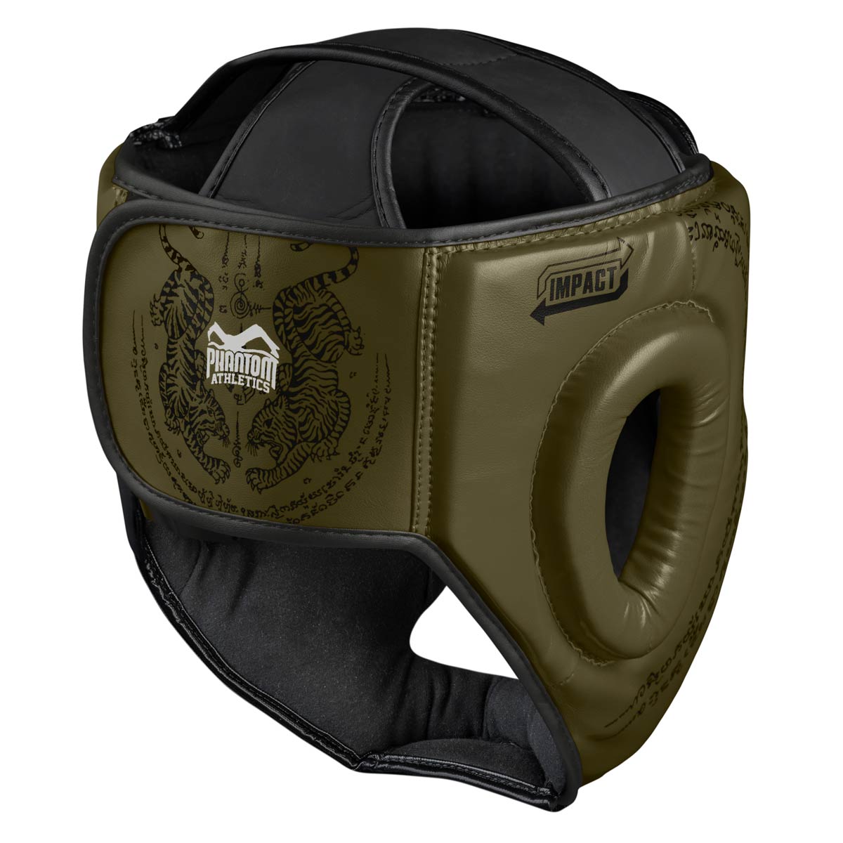 Der Phantom Athletics Muay Thai Kopfschutz „Army“ bietet umfassenden Schutz für Kopf, Wangen und Kinn und ist ideal für intensives Sparring und Wettkampftraining.