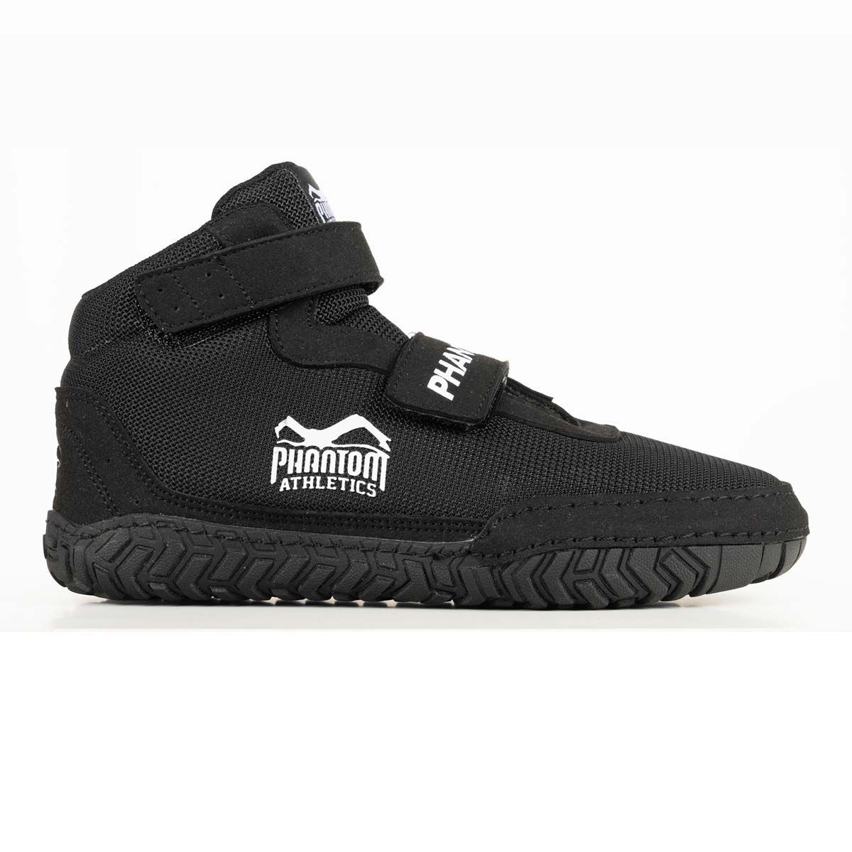Kinder Ringerschuhe Phantom ROOKIE mit Klettverschluss - Schwarz