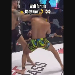 Mit dem neonfarbenen Splatter-Look und dem sicheren Verschlusssystem sind diese Shorts ein echter Hingucker im Gym und gleichzeitig bestens geeignet für harte Trainingseinheiten und Sparring.