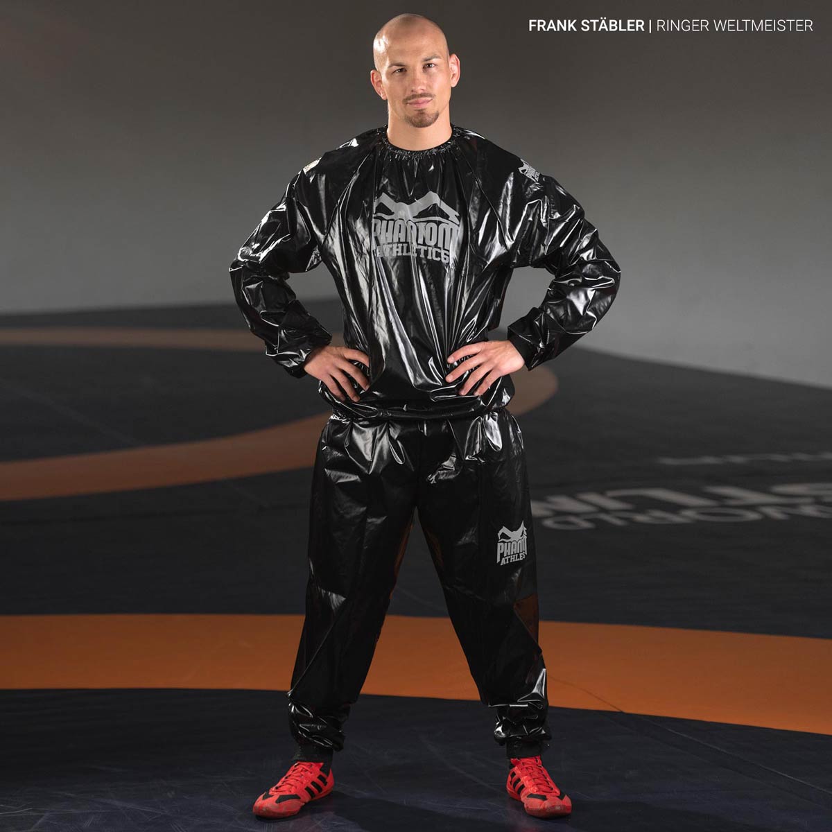 UWW Ringer Weltmeister Frank Stäbler beim Gewichtmachen mit dem Phantom Nomax Schwitzanzug