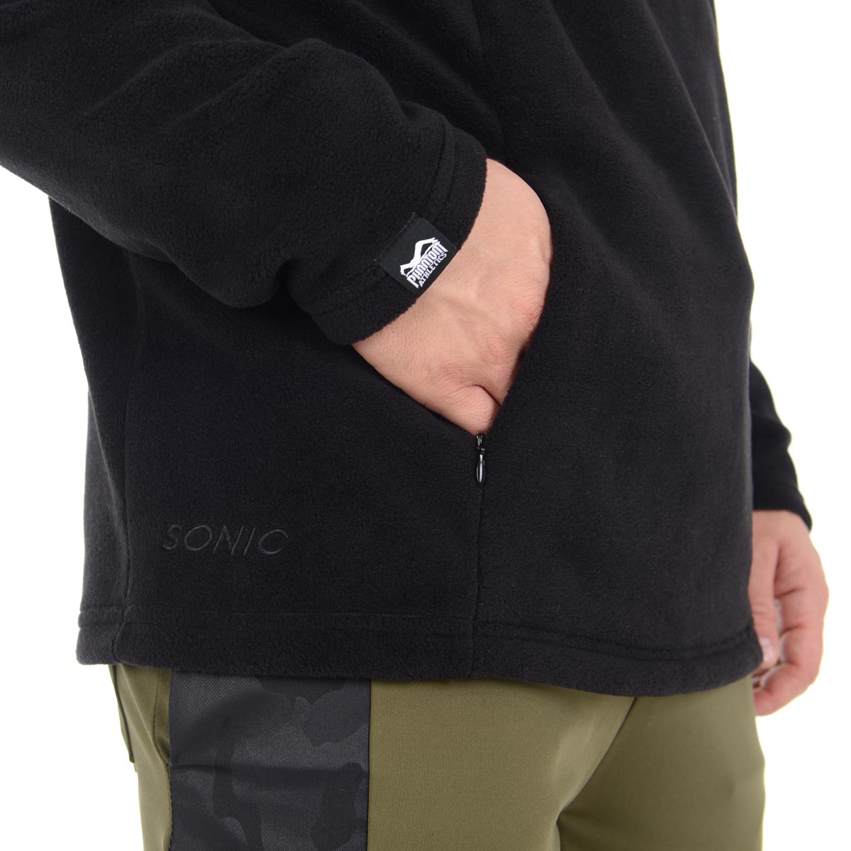 Fleece Hoodie Sonic - Schwarz