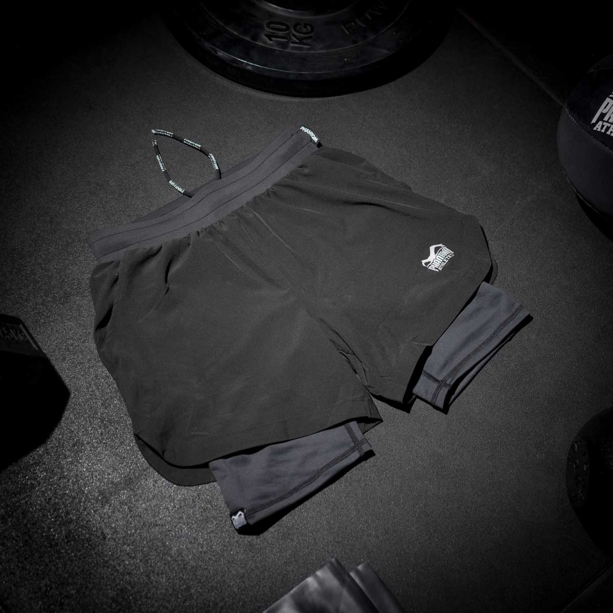 Trainingsshorts Laser 2in1 - Schwarz