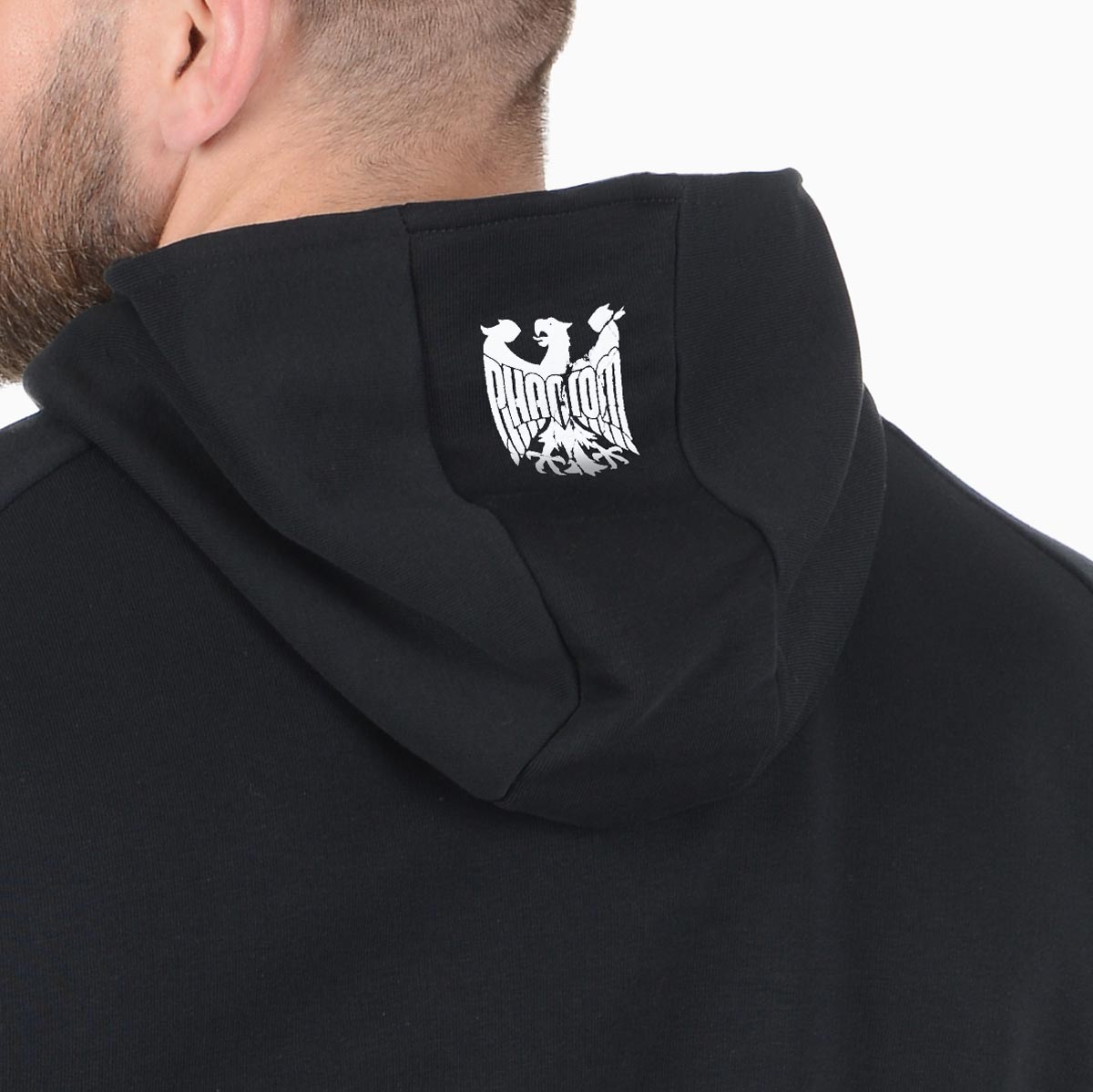 Stylischer Hoodie Phantom Athletics Germany Schwarz/Weiß mit athletischem Schnitt für maximale Bewegungsfreiheit im Gym.