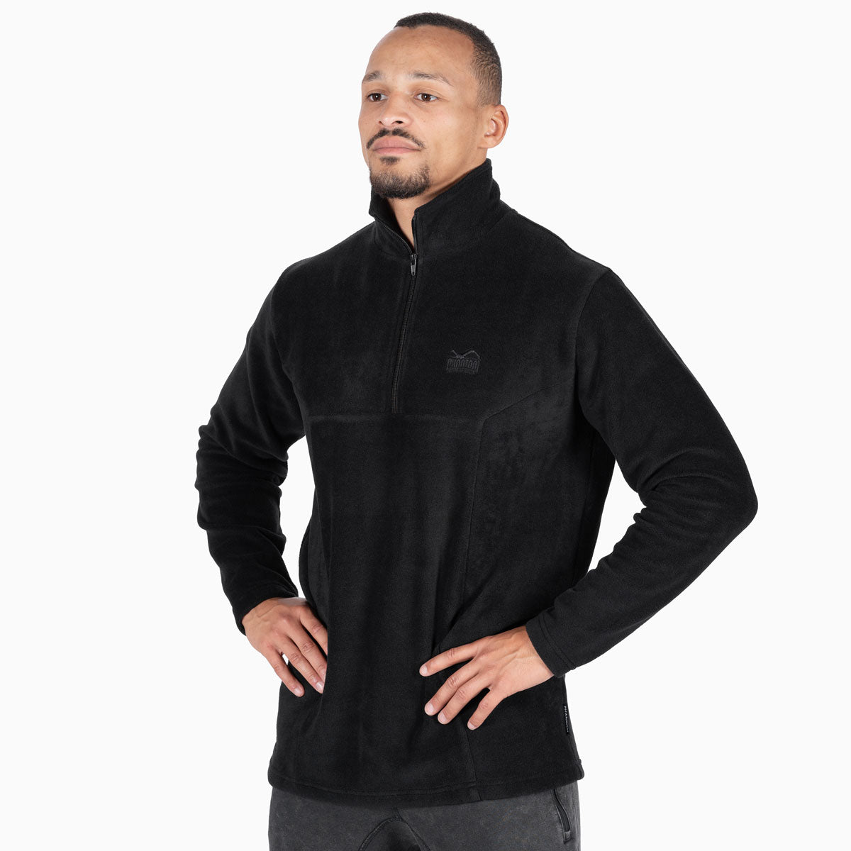 Fleece sweater sonic zip - black
