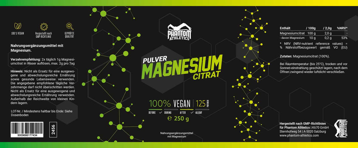 Phantom Magnesium Citrat für eine bessere Regeneration im Kampfsport Training.