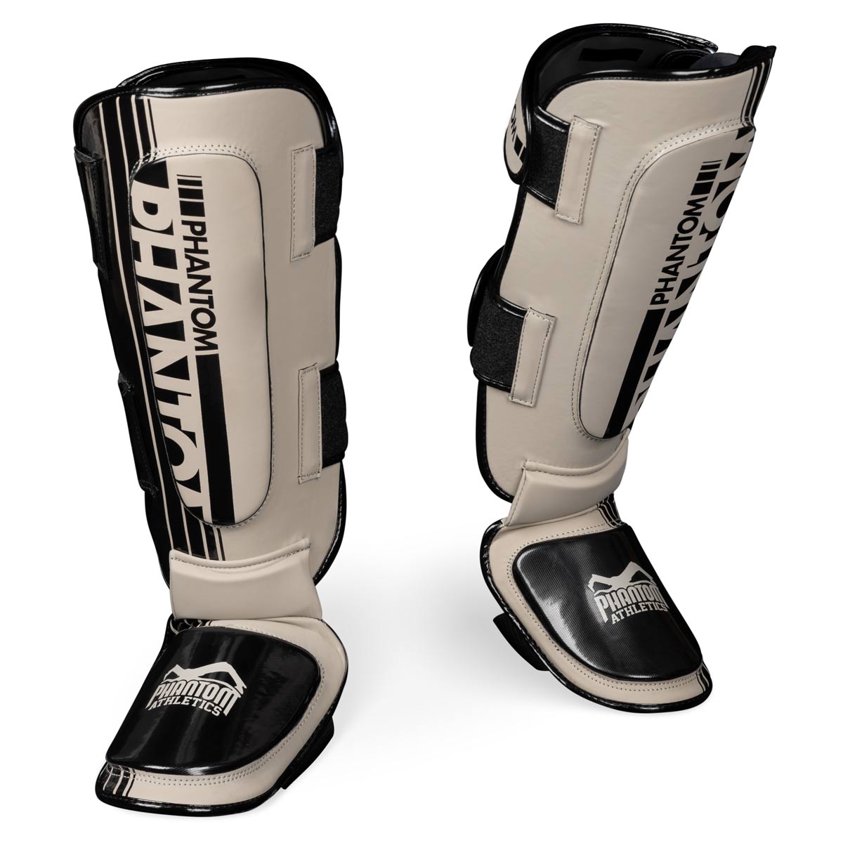 The Phantom Apex Hybrid shin guards for MMA and Muay Thai in the color sand.