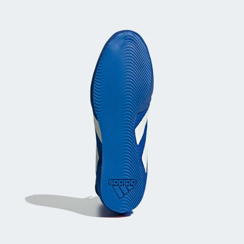 Adidas Box Hog 4 Blau/Silber – Verstärkte Zwischensohle für zusätzliche Unterstützung und Stabilität. Bietet Komfort und Schutz, damit du im Ring immer einen Schritt voraus bist.