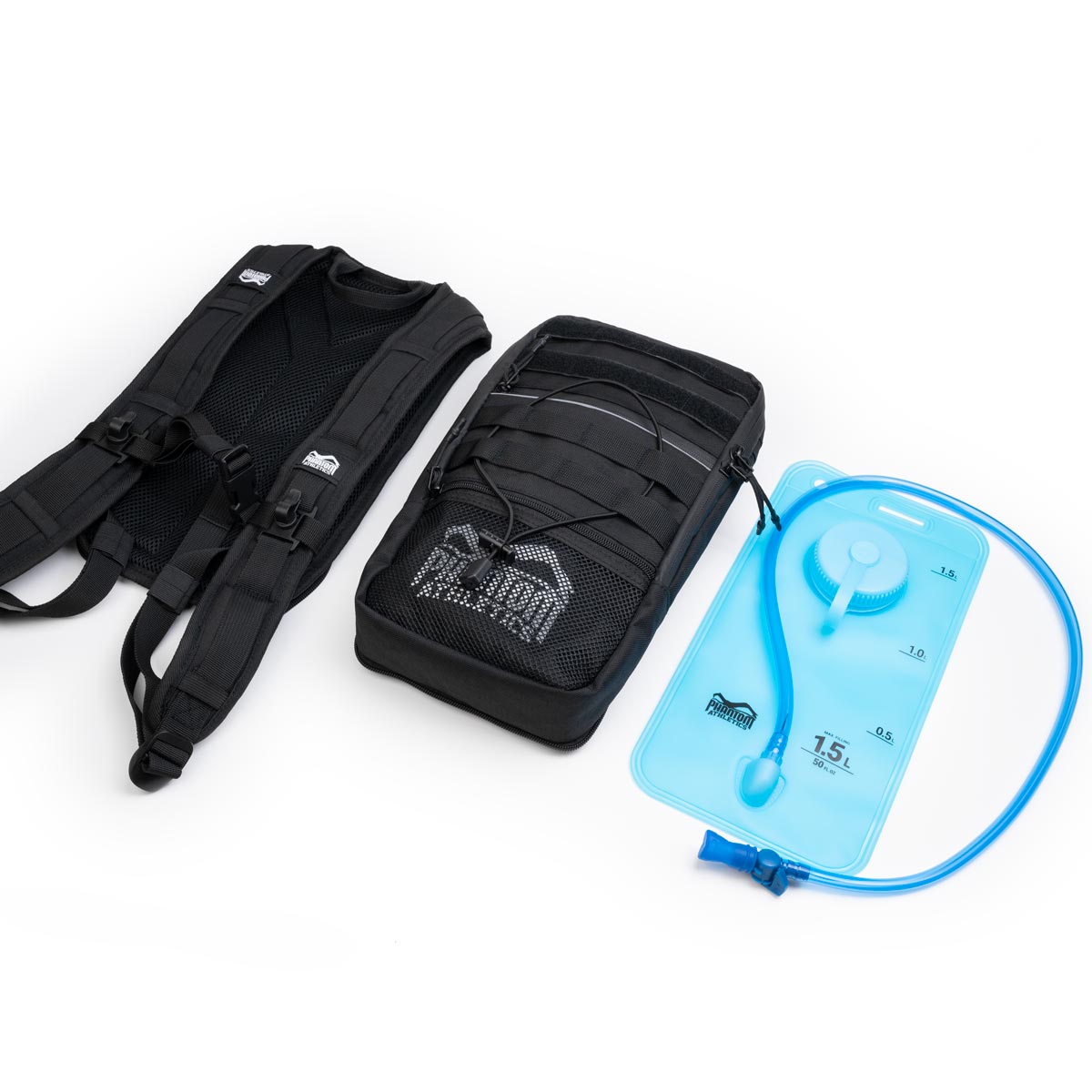 Hochwertiger Hydro-Rucksack von Phantom Athletics, ideal für Kampfsportler und Striking-Training. Robuste Verarbeitung bietet Schutz und Organisation für Training und Reisen.