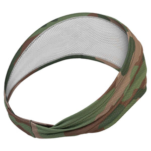 Phantom Athletics Stirnband im Green-Camo-Design, speziell für Kampfsportler entwickelt. Bietet sicheren Halt und hält Schweiß zuverlässig aus dem Gesicht während des Workouts.