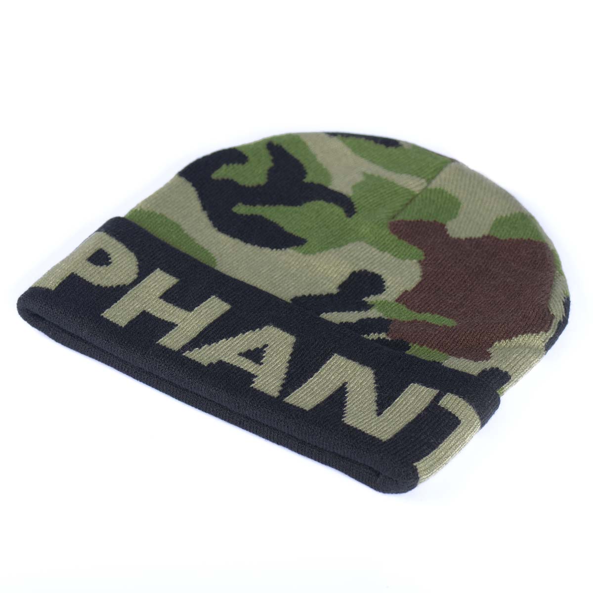 Phantom Athletics Beanie Camo – stylische Mütze mit breitem Umschlag und Phantom-Logo-Patch für sportlichen Look.