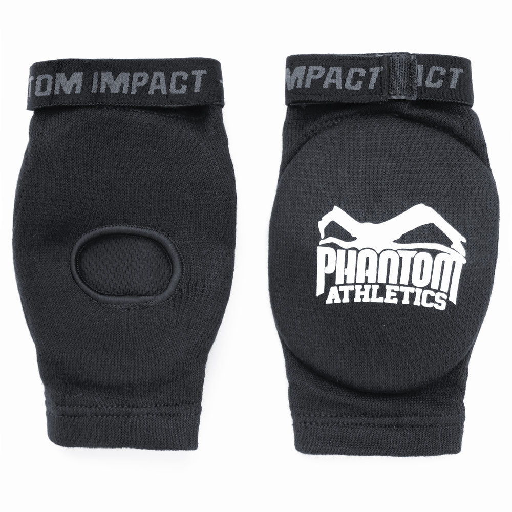 Die Phantom Impact Ellbogenschoner für Kampfsport mit dünner Polsterung und einem atmungsaktiven Innenfutter für ein angenehmes Training.