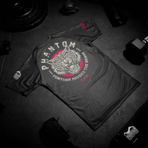 Das Phantom Kampfsport Rashguard TIGER UNIT. Ideal für MMA, BJJ, Nogi, Kickboxen. Großer Tiger Print im japanischen Stil.