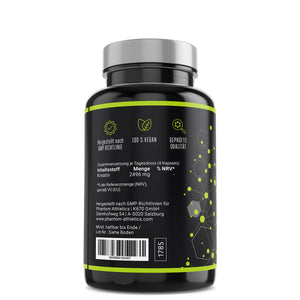 Phantom Kreatin Hydrochlorid für Kampfsportler in praktischer Kapselform mit hochwertigen Inhaltsstoffen.