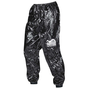 Die Hose des Phantom Nomax Schwitzanzug. Ideal fürs Gewichtmachen im Kampfsport. Mit dem Schwitzanzug Nomax können Athleten ihre Weighcut-Ziele erreichen, indem sie den Schweißprozess intensivieren. Optimal für Ringer, MMA- und Box-Athleten, die schnell Gewicht verlieren müssen.