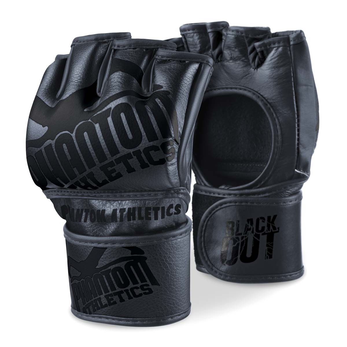 MMA Fight Handschuhe Blackout Edition von Phantom Athletics – ideal für harte Kämpfe und intensives Training. Robuste Materialien und starke Polsterung für optimalen Schutz.