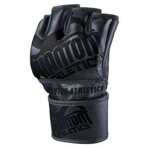 Schwarze MMA Handschuhe aus der Blackout Edition von Phantom Athletics – perfekt für Wettkampf und Sparring. Hochwertige Verarbeitung für maximale Langlebigkeit.