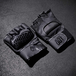 Fight Handschuhe in edlem Schwarz von Phantom Athletics – perfekte Kombination aus Stil, Schutz und Komfort für Mixed Martial Arts und Grappling.