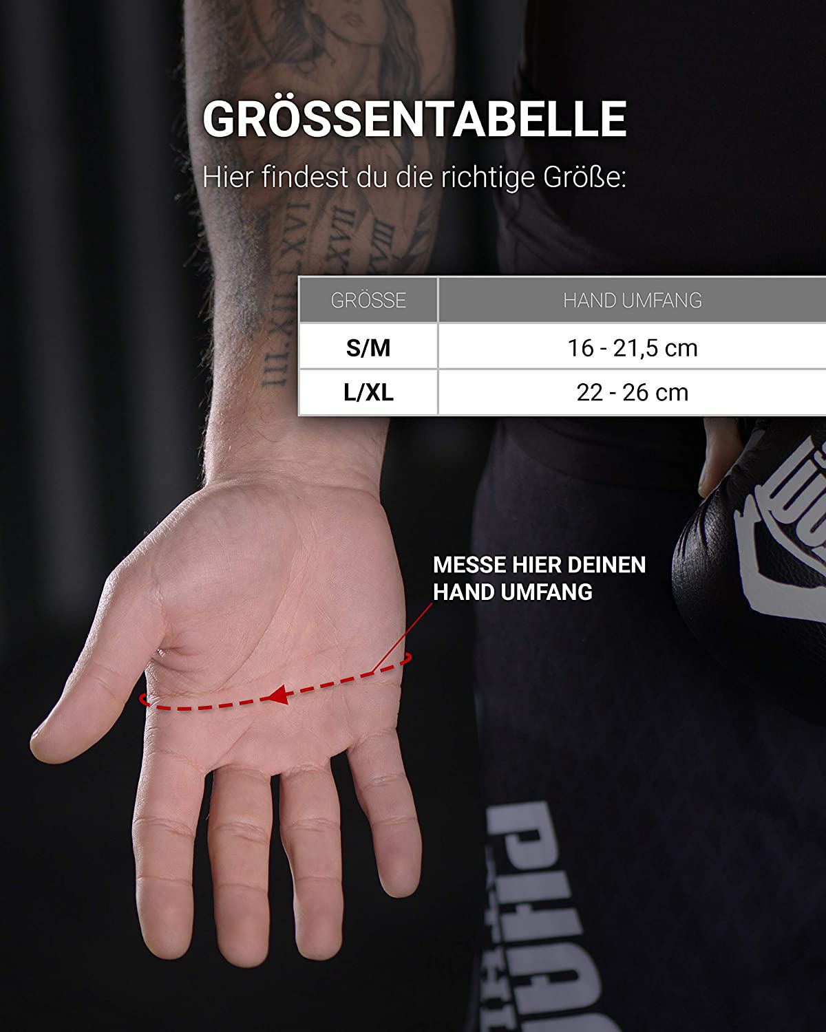 grösse handschuhe bestimmen MMA Sparring Handschuhe RIOT | BLACKOUT EDITION