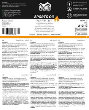 Phantom Sport Öl mit regenerierender Wirkung, speziell für Kampfsportler entwickelt. Unterstützt die Muskelentspannung nach intensiven Trainingseinheiten.