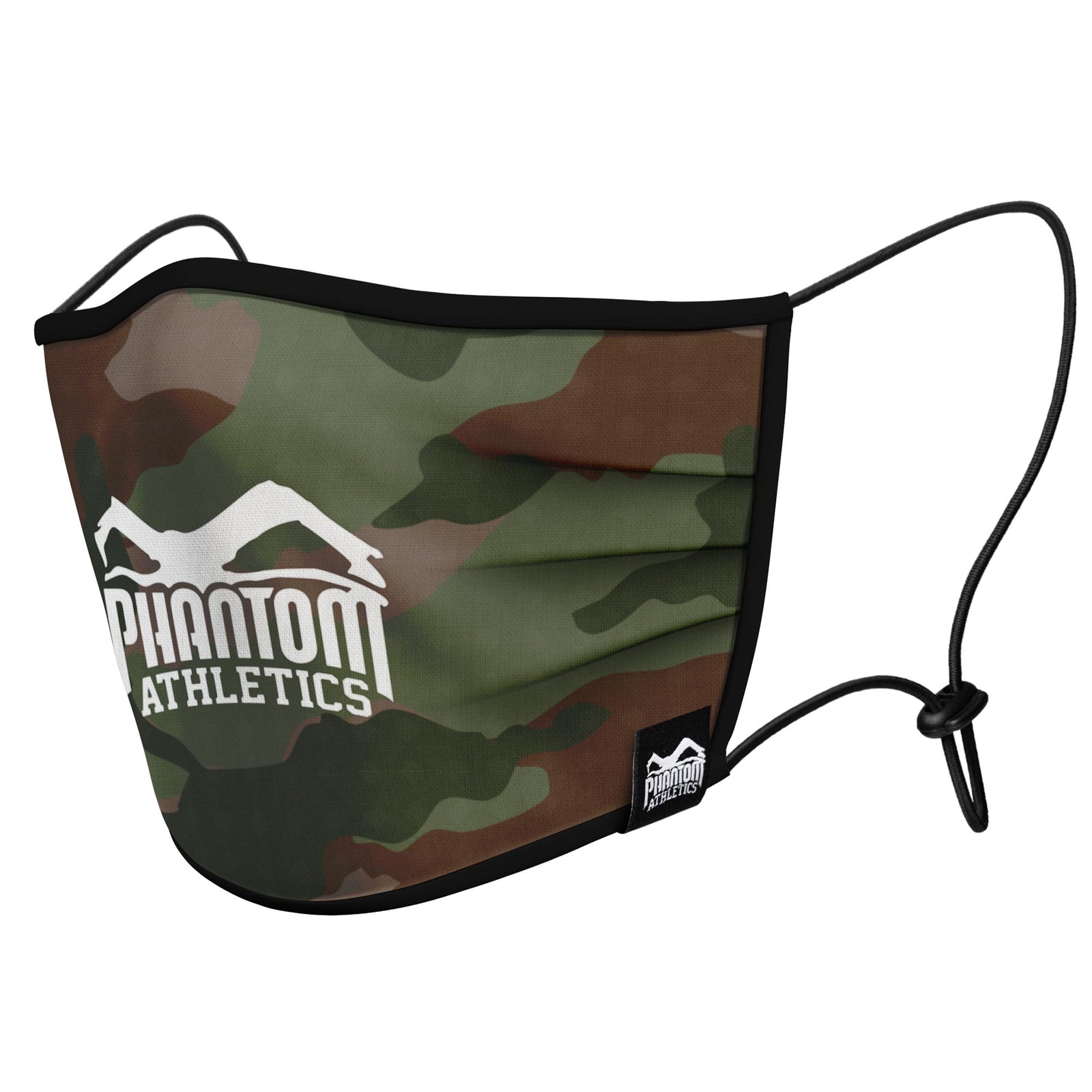 Die Facemask Tactic Green Camo von Phantom Athletics, ideal für MMA, Muay Thai und Kampfsport. Atmungsaktives Material und stylisches Design bieten Komfort und Schutz bei Training und Alltag.